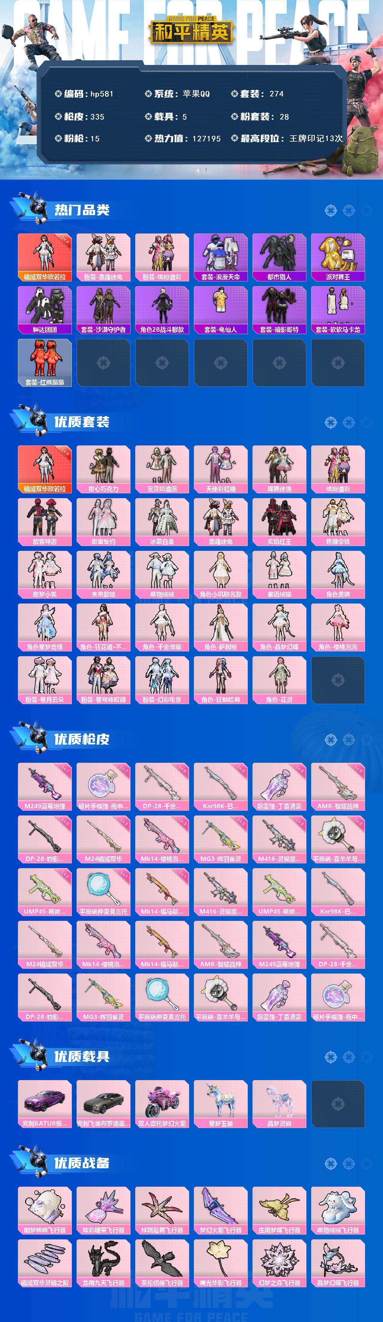 HPLX4111485和平精英账号详情图2