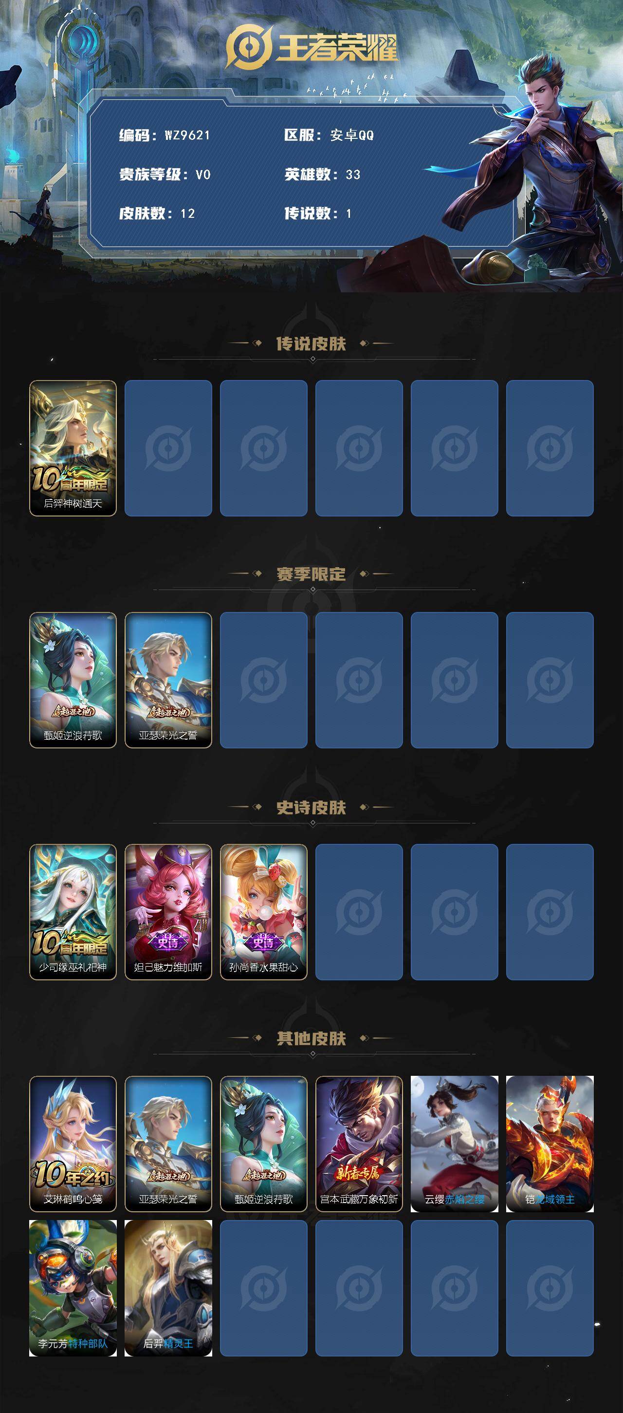 WZXS4204234王者荣耀账号详情图2