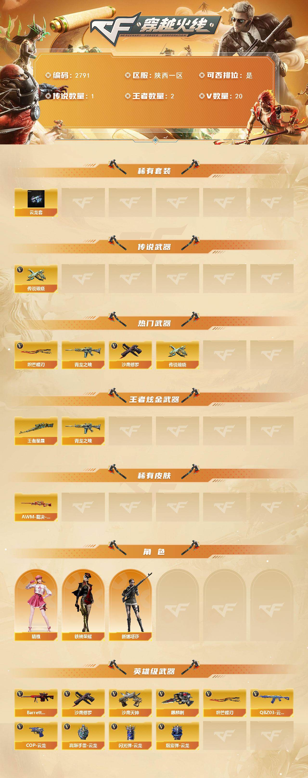 CFCMW456666穿越火线账号详情图2