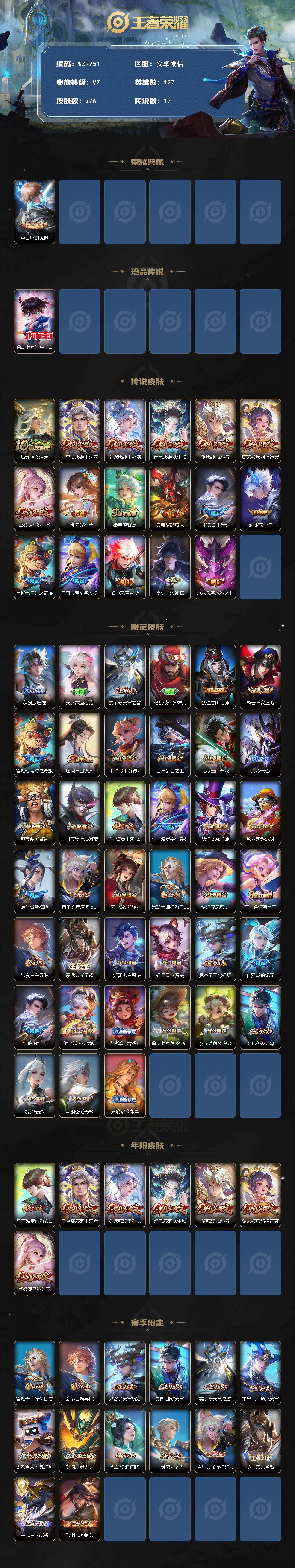 WZXS4217330王者荣耀账号详情图2