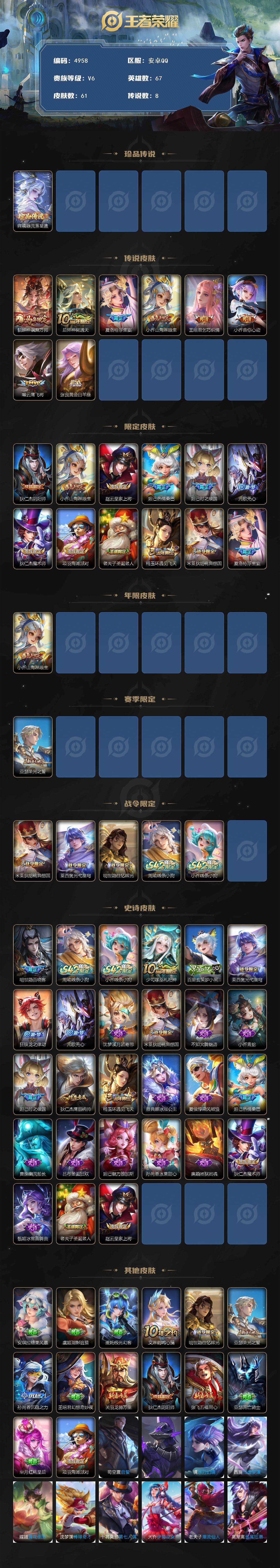 WZQM4213447王者荣耀账号详情图3