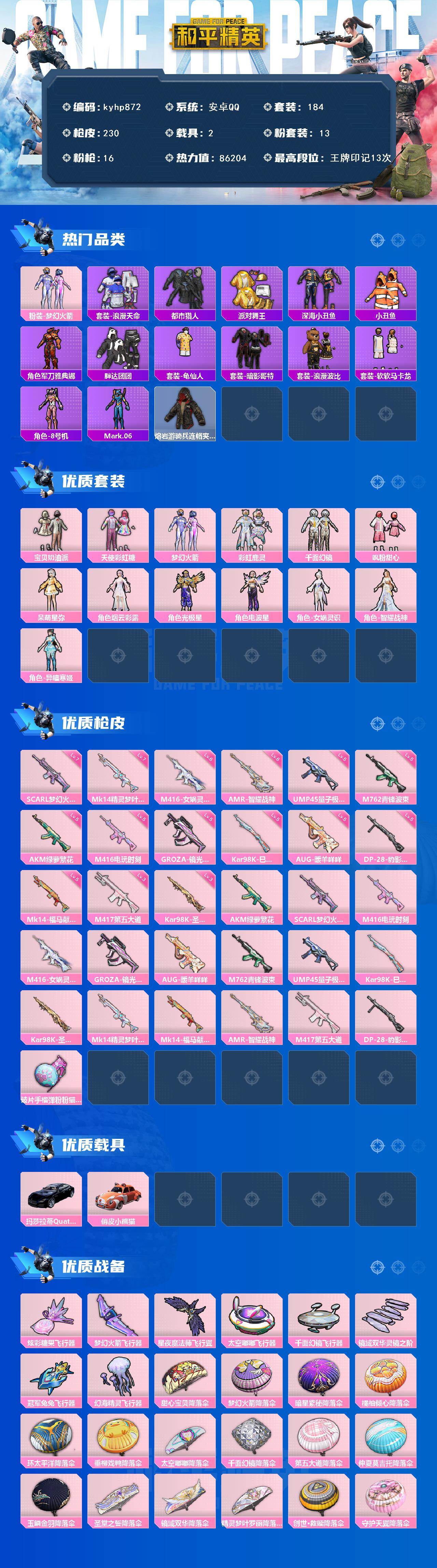 HPLX4114947和平精英账号详情图2