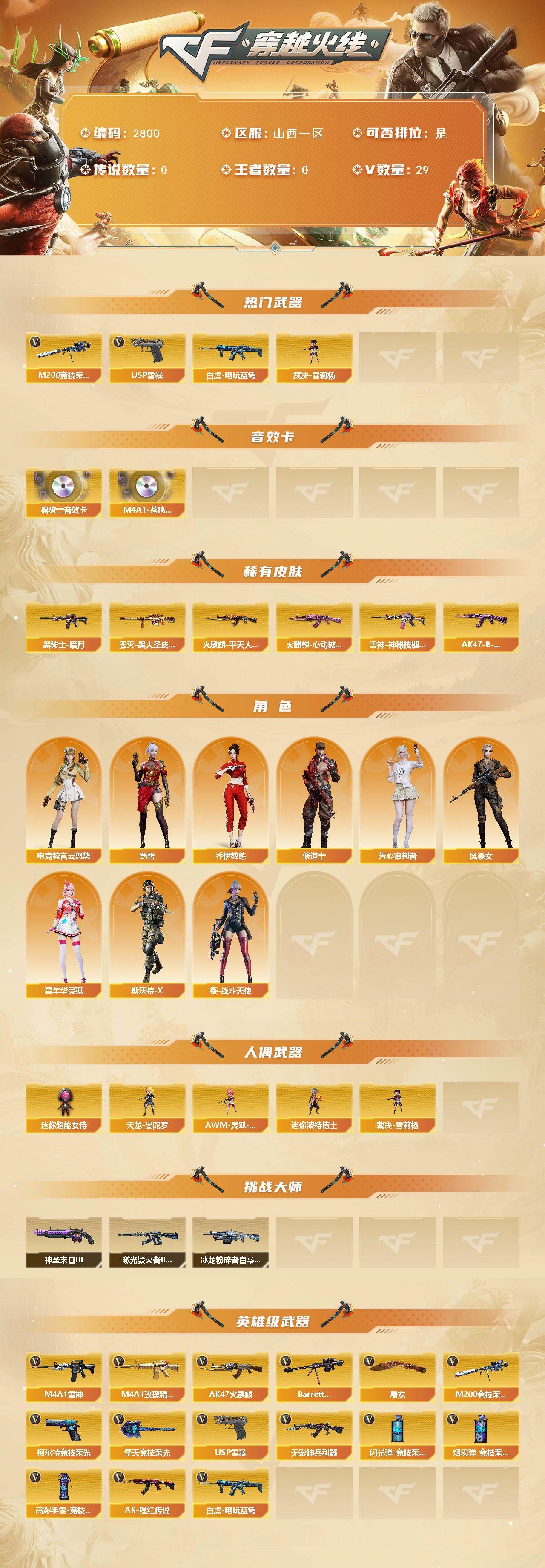 CFCMW456835穿越火线账号详情图2 CFCMW456835穿越火线账号详情图2