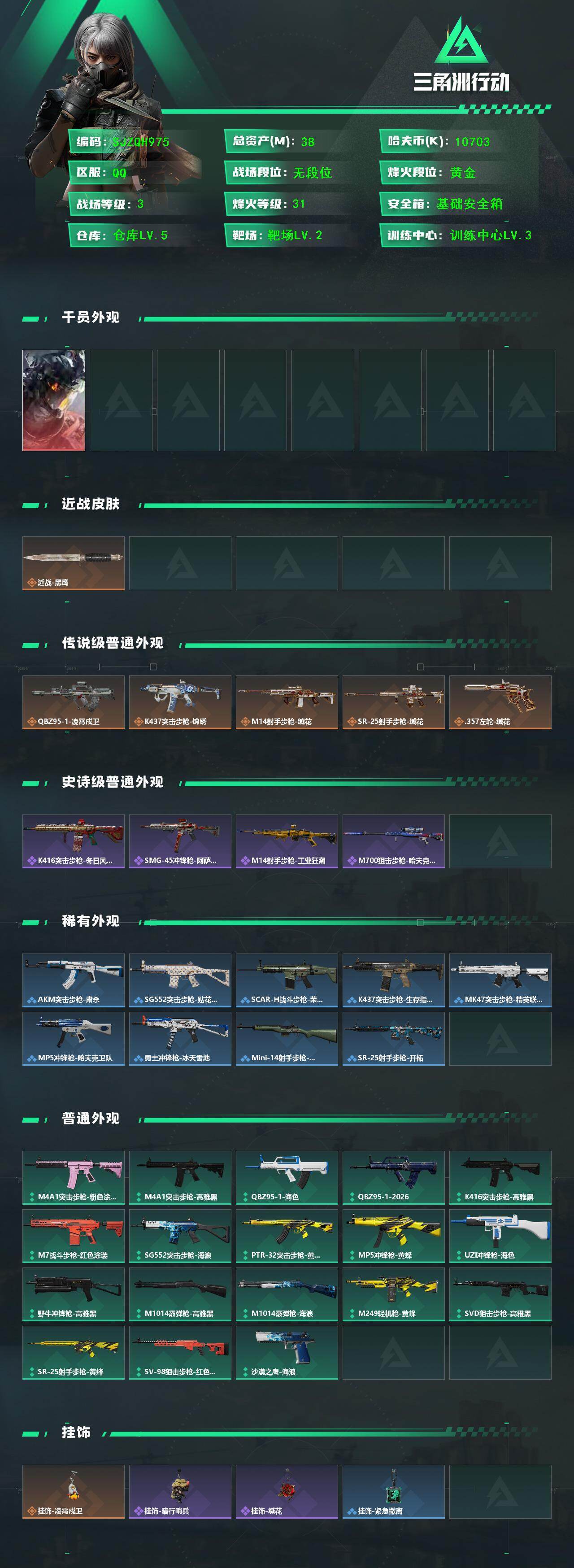 SJZQM460426三角洲行动账号详情图3