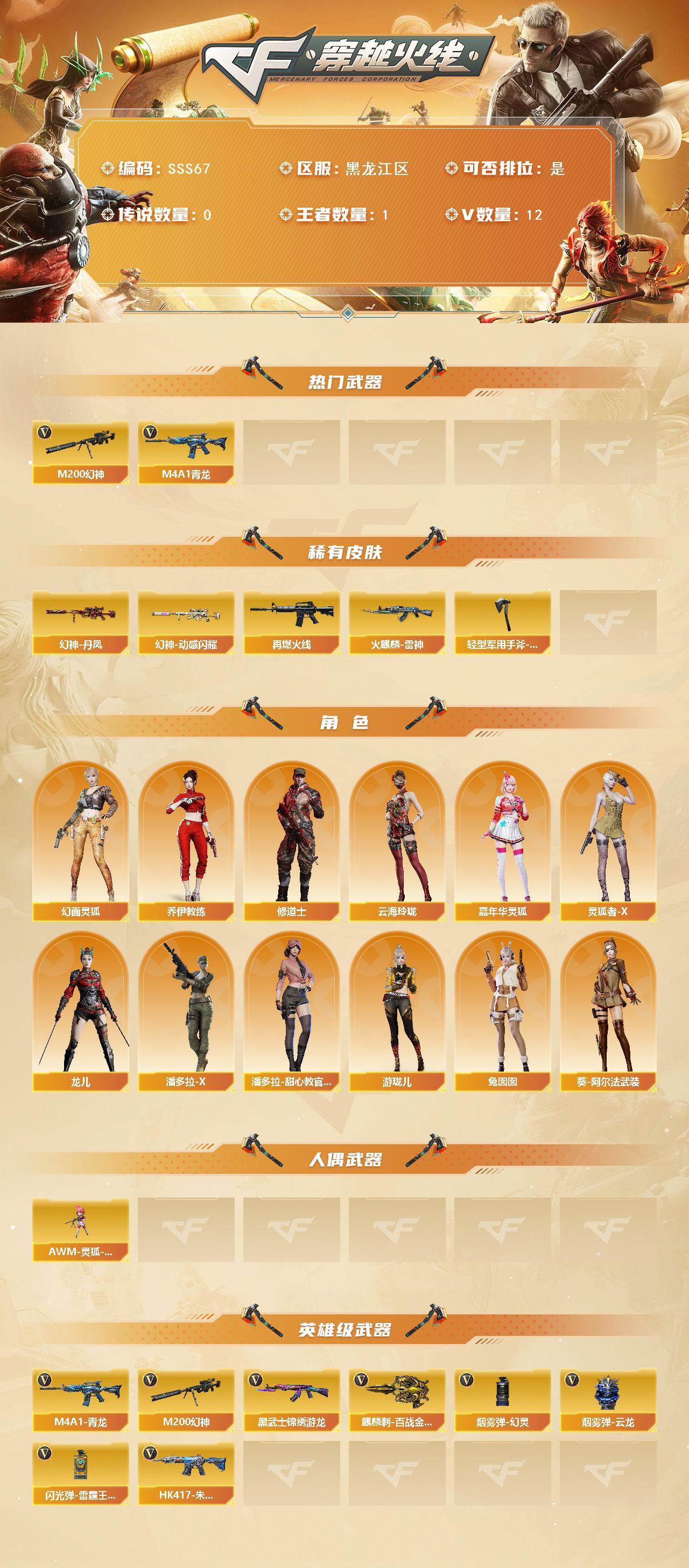 CFCMW457204穿越火线账号详情图2