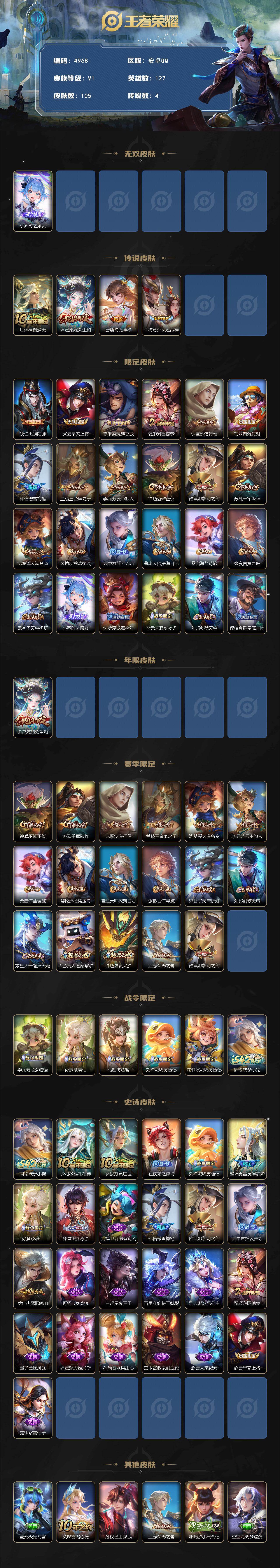 WZJZ4213365王者荣耀账号详情图2