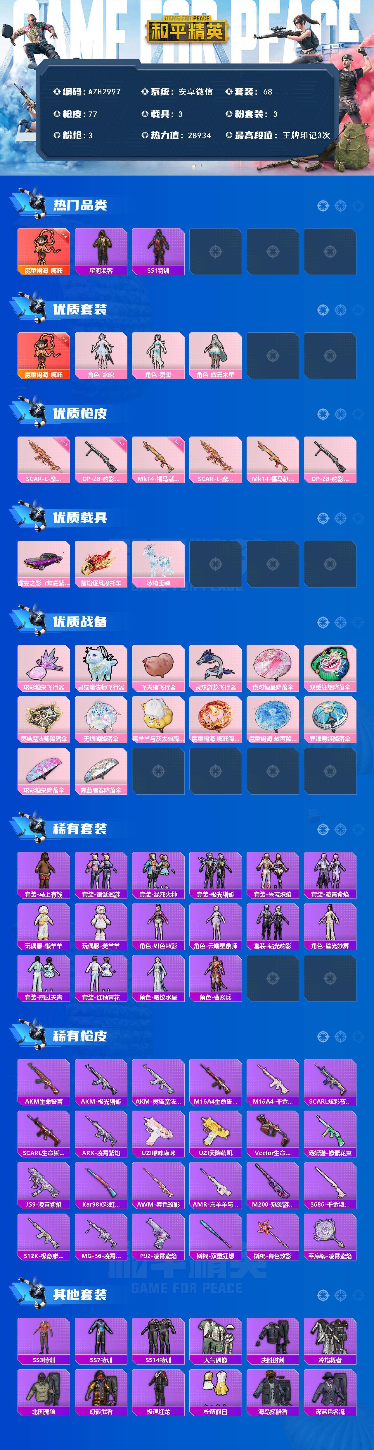 HPQM4113874和平精英账号详情图3