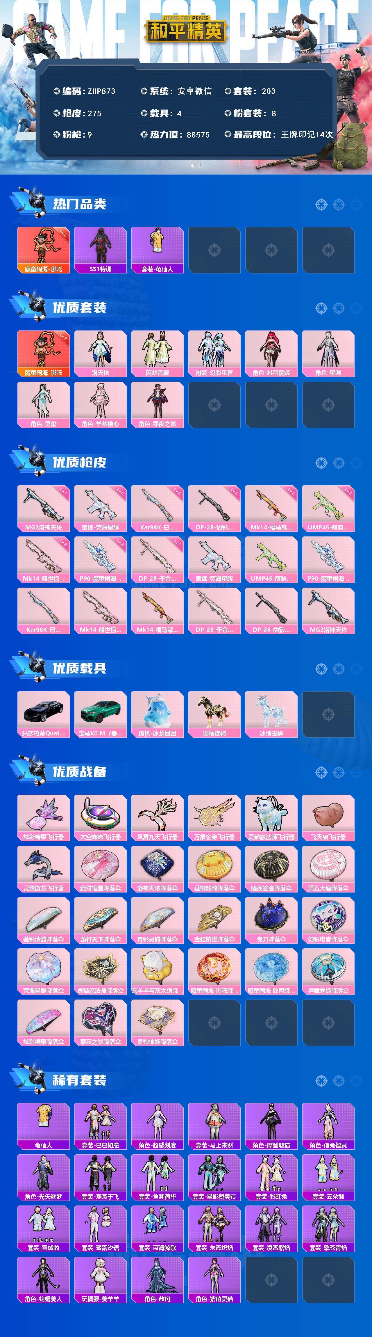 HPLE4116078和平精英账号详情图2