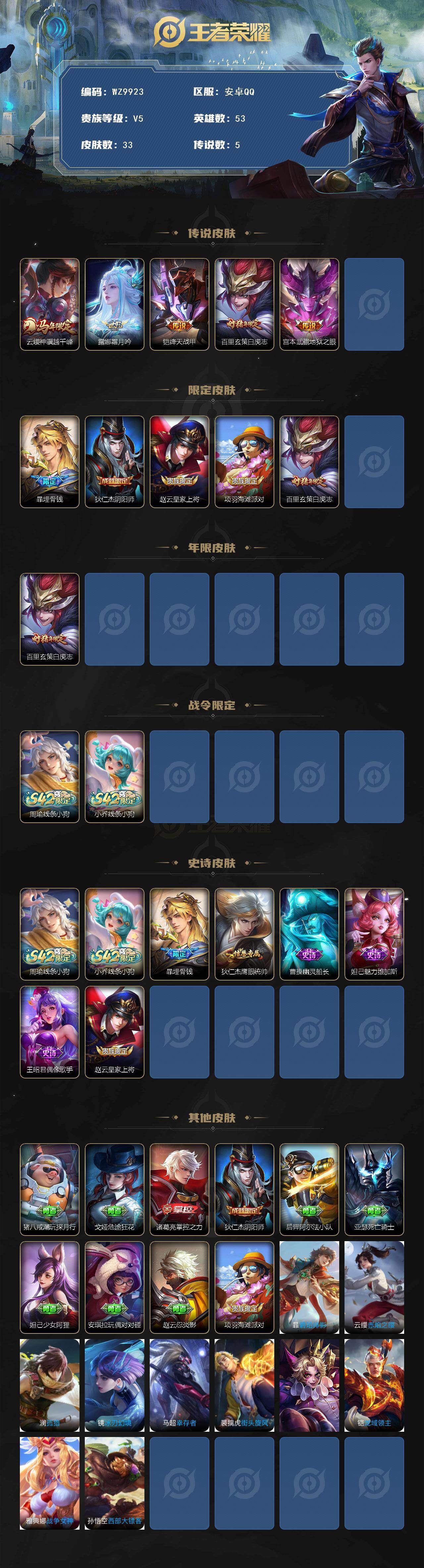 WZXS4254647王者荣耀账号详情图2