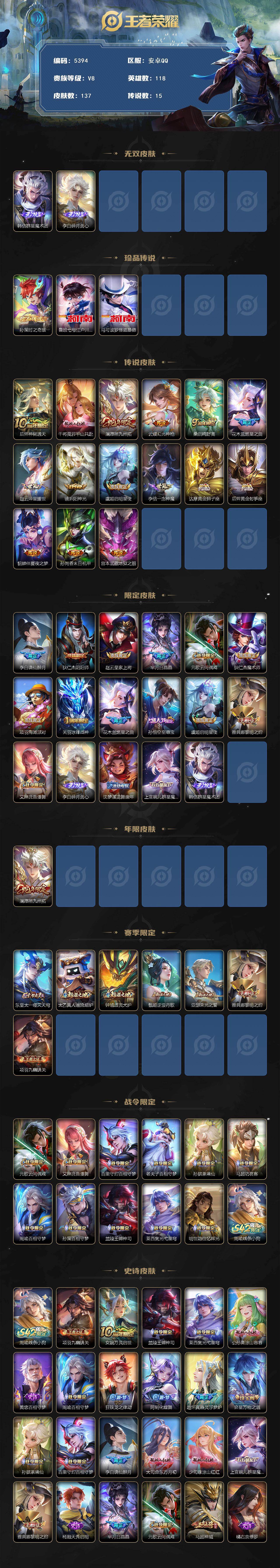 WZCMW4218207王者荣耀账号详情图2