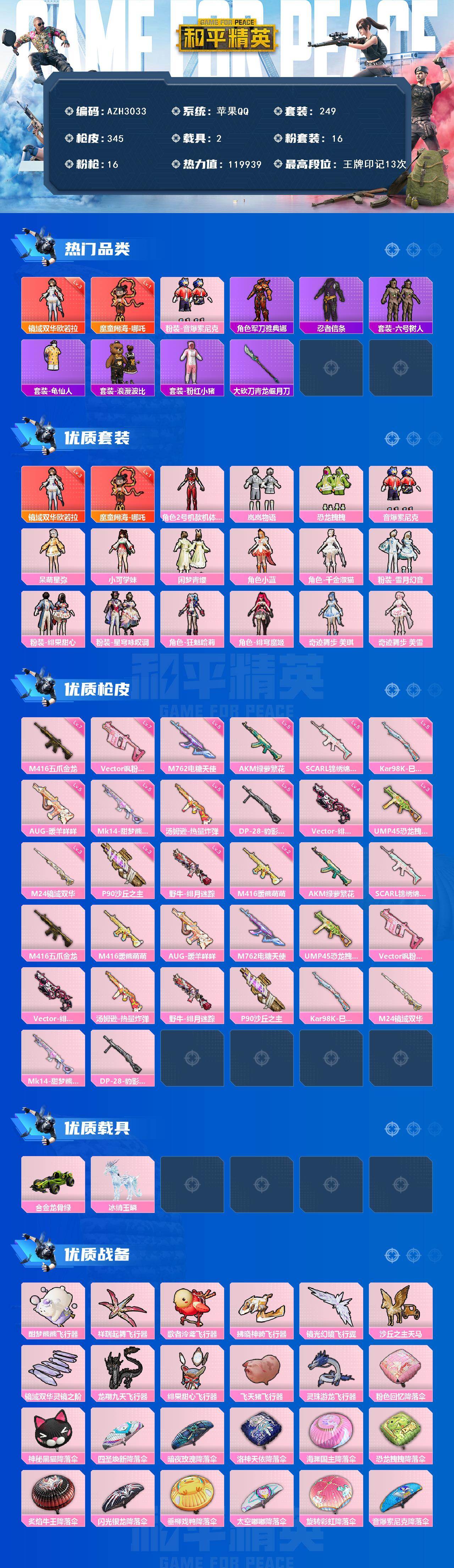 HPQM4115447和平精英账号详情图3