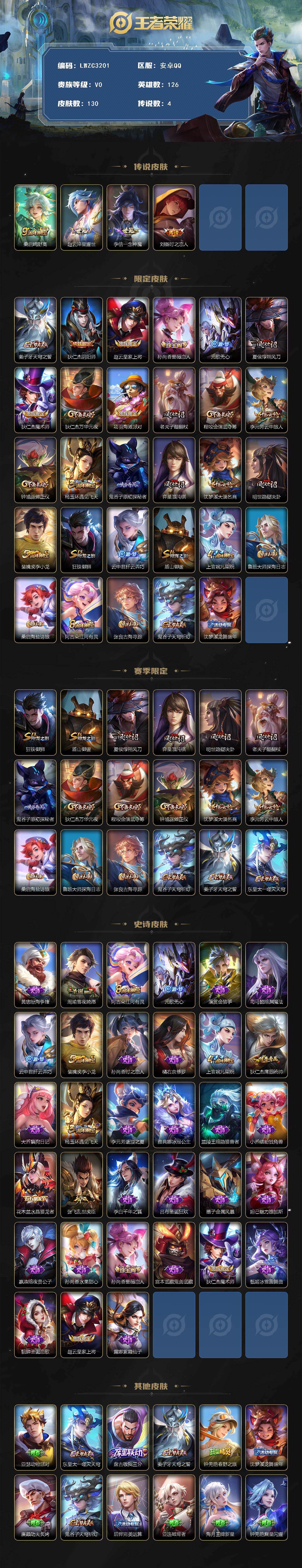 WZLX4210414王者荣耀账号详情图2