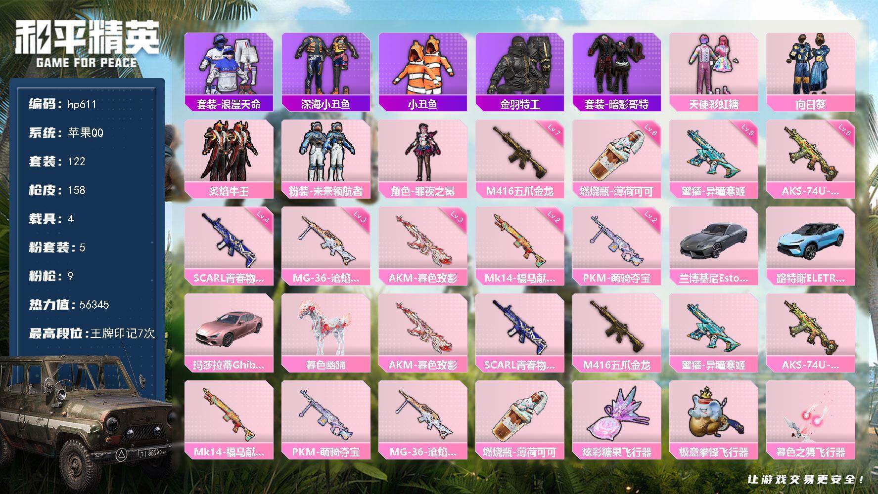 HPLX4113953和平精英账号详情图5