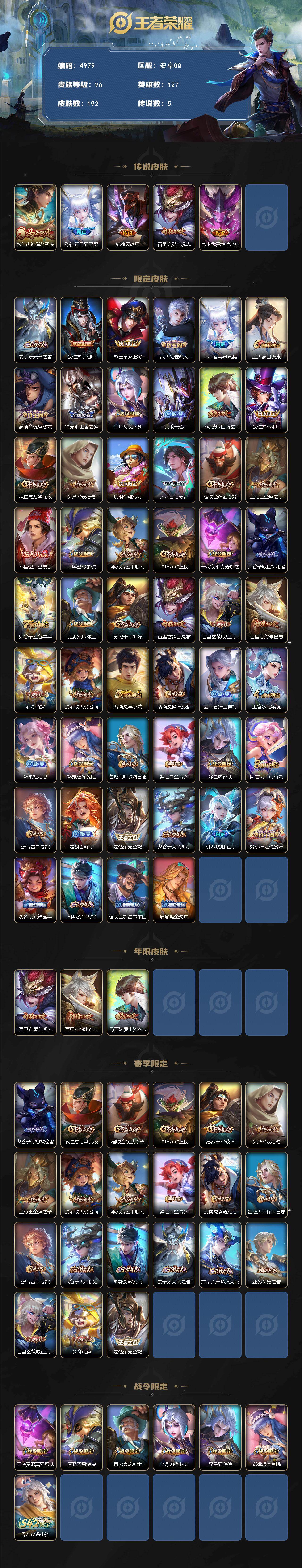 WZJZ4215550王者荣耀账号详情图2