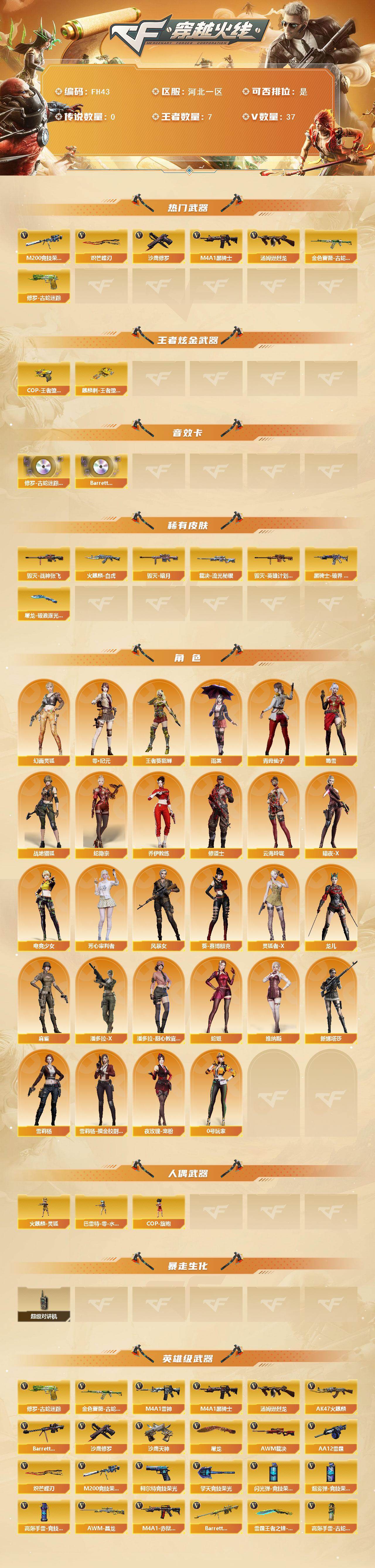 CFLX455488穿越火线账号详情图2