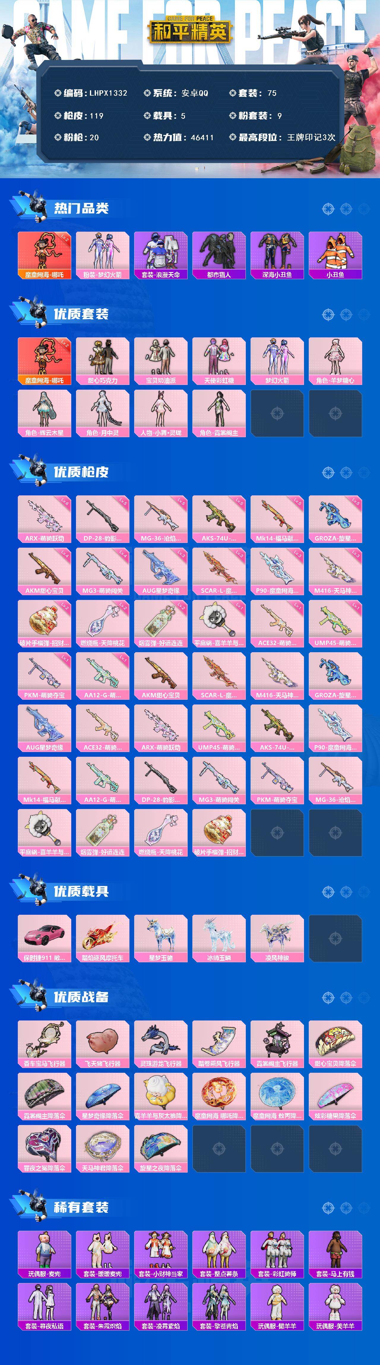 HPLE4115785和平精英账号详情图2