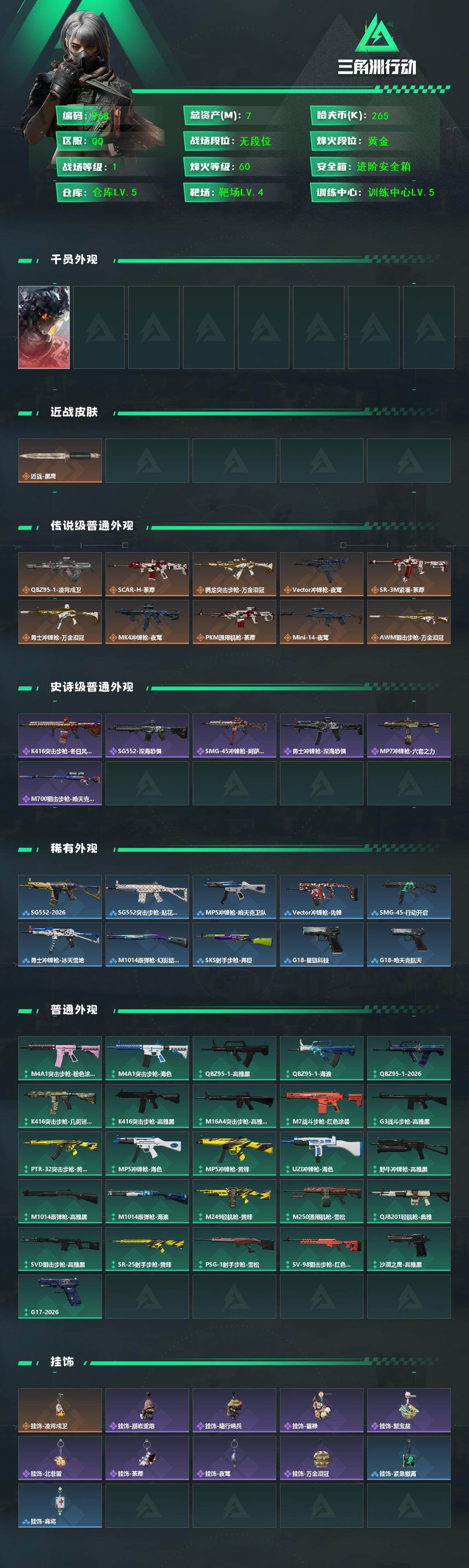 SJZCMW466136三角洲行动账号详情图2