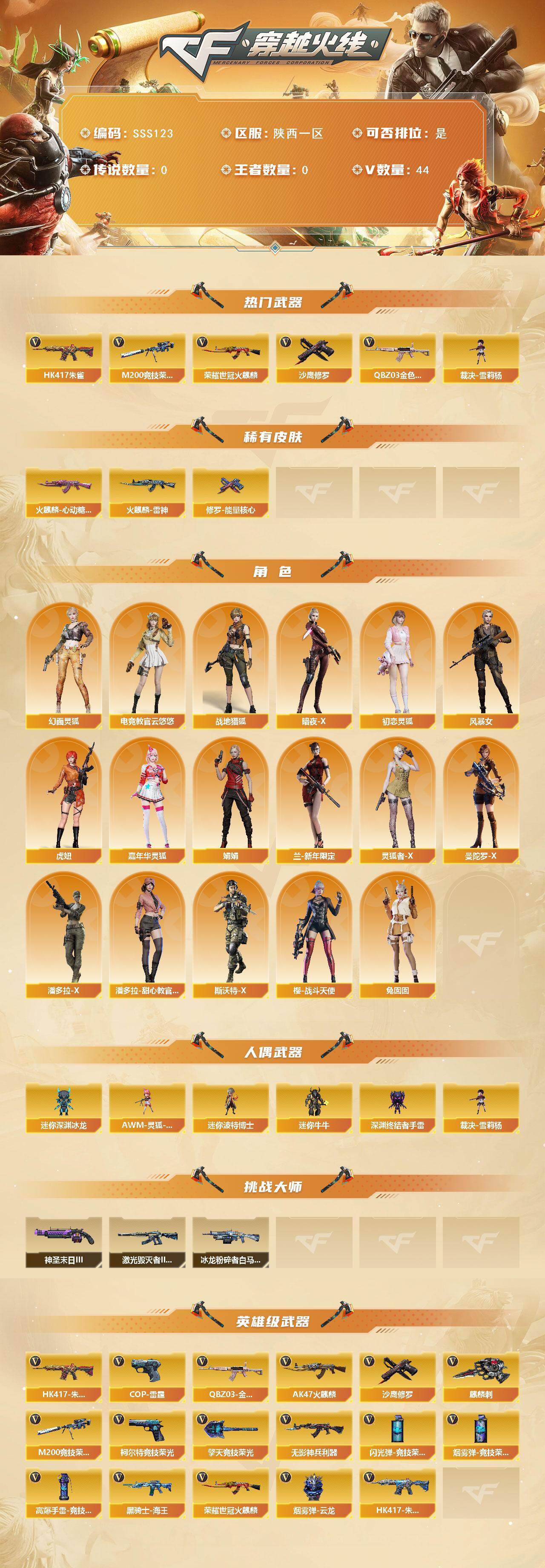 CFCMW458565穿越火线账号详情图2