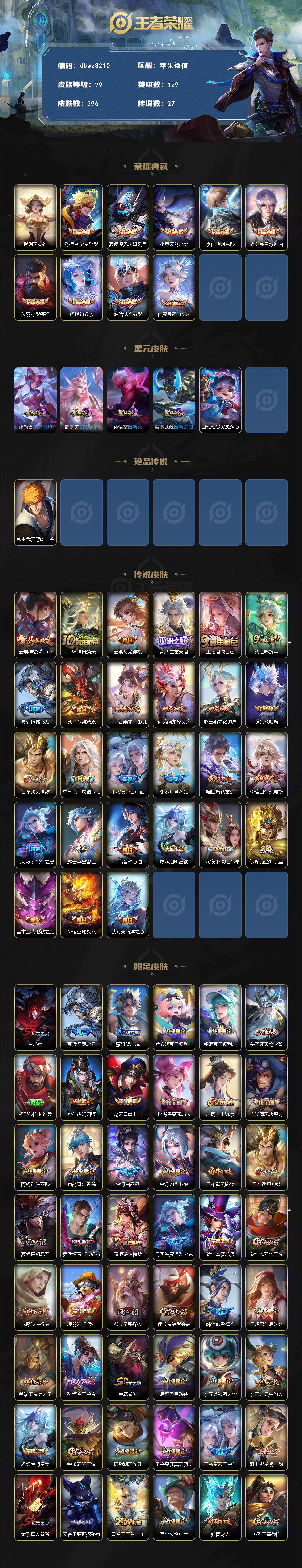 WZQM4211174王者荣耀账号详情图3