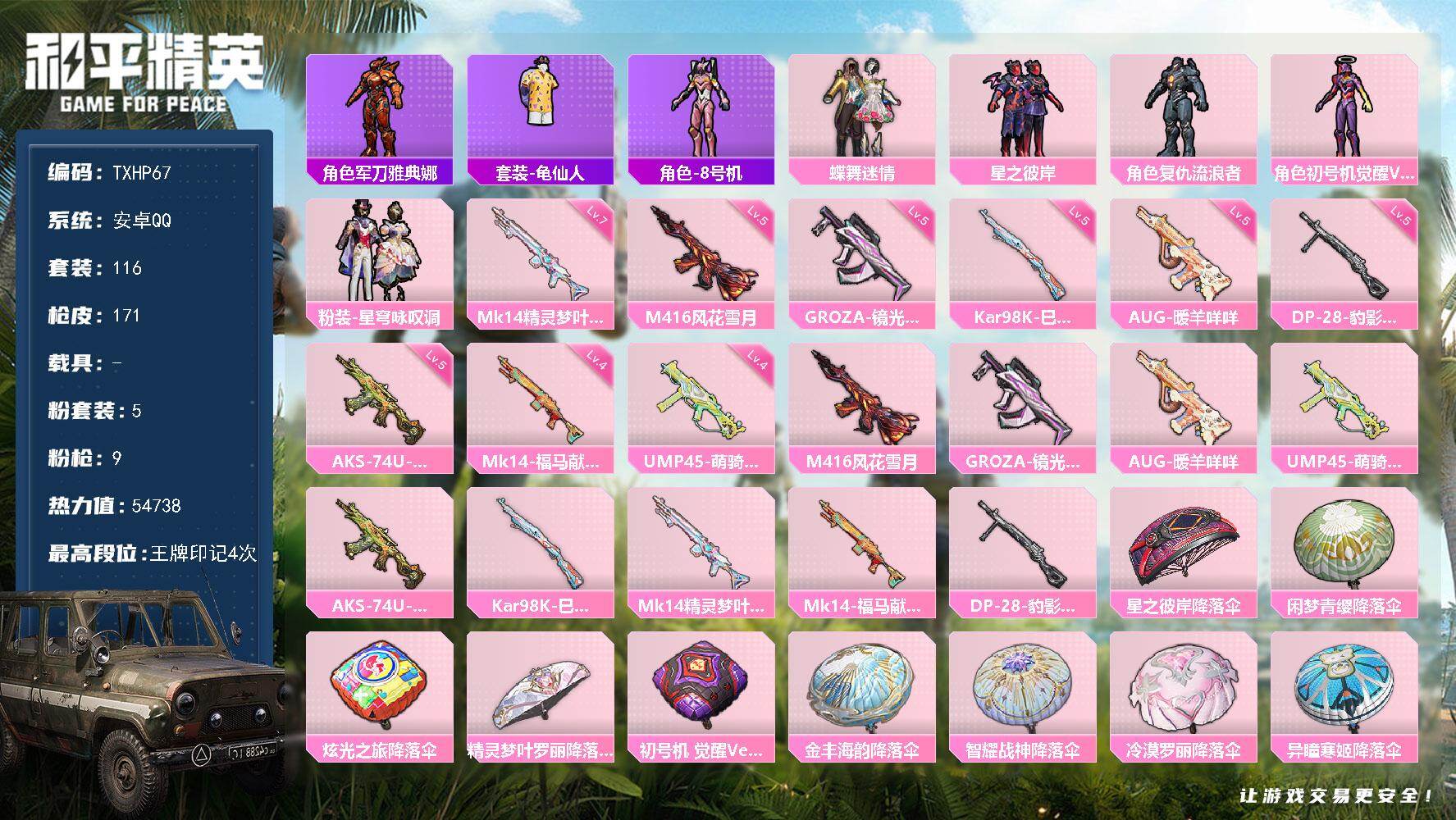 HPQM4176462和平精英账号详情图3 HPQM4176462和平精英账号详情图3