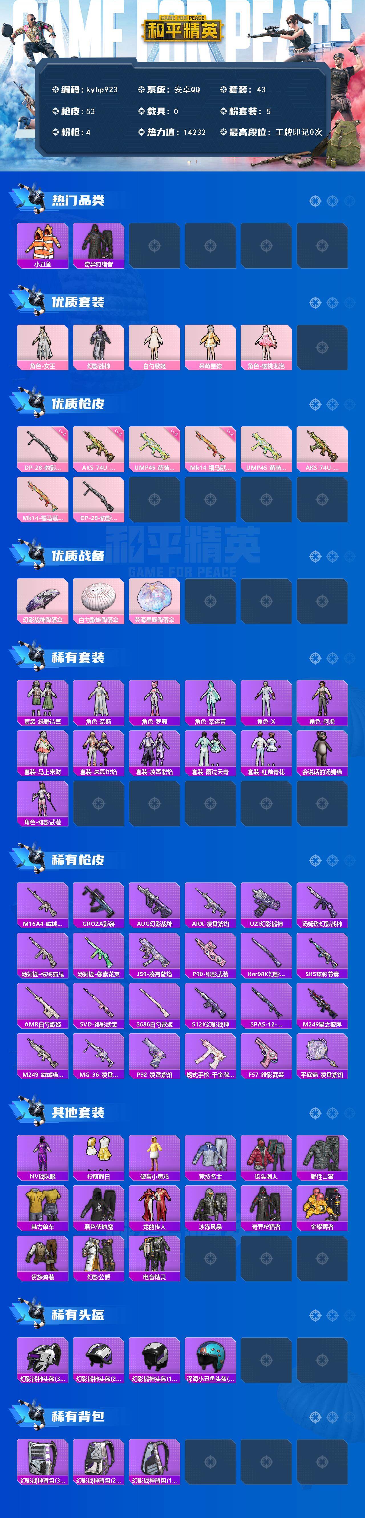 HPQM4115681和平精英账号详情图3