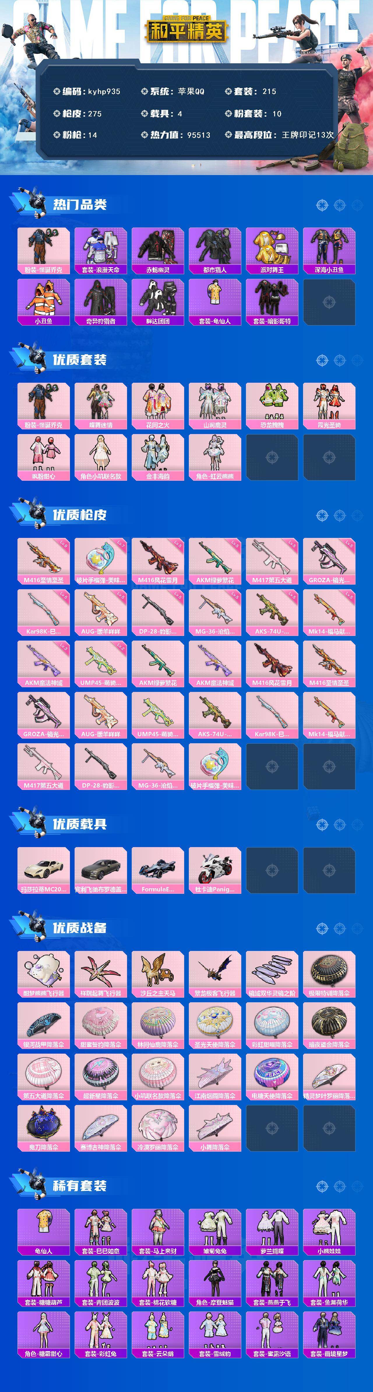 HPLX4115708和平精英账号详情图2