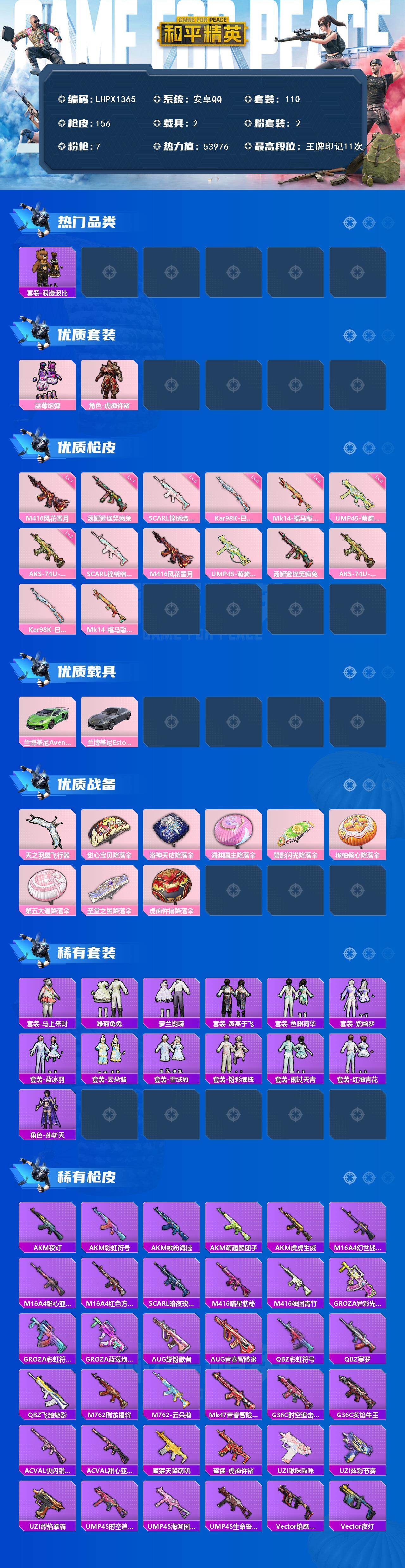 HPLE4115733和平精英账号详情图2