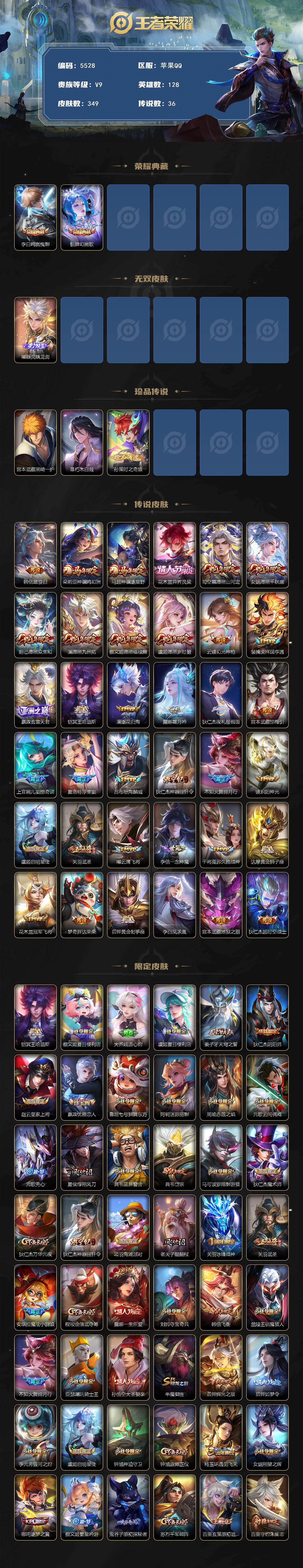 WZCMW4219267王者荣耀账号详情图2