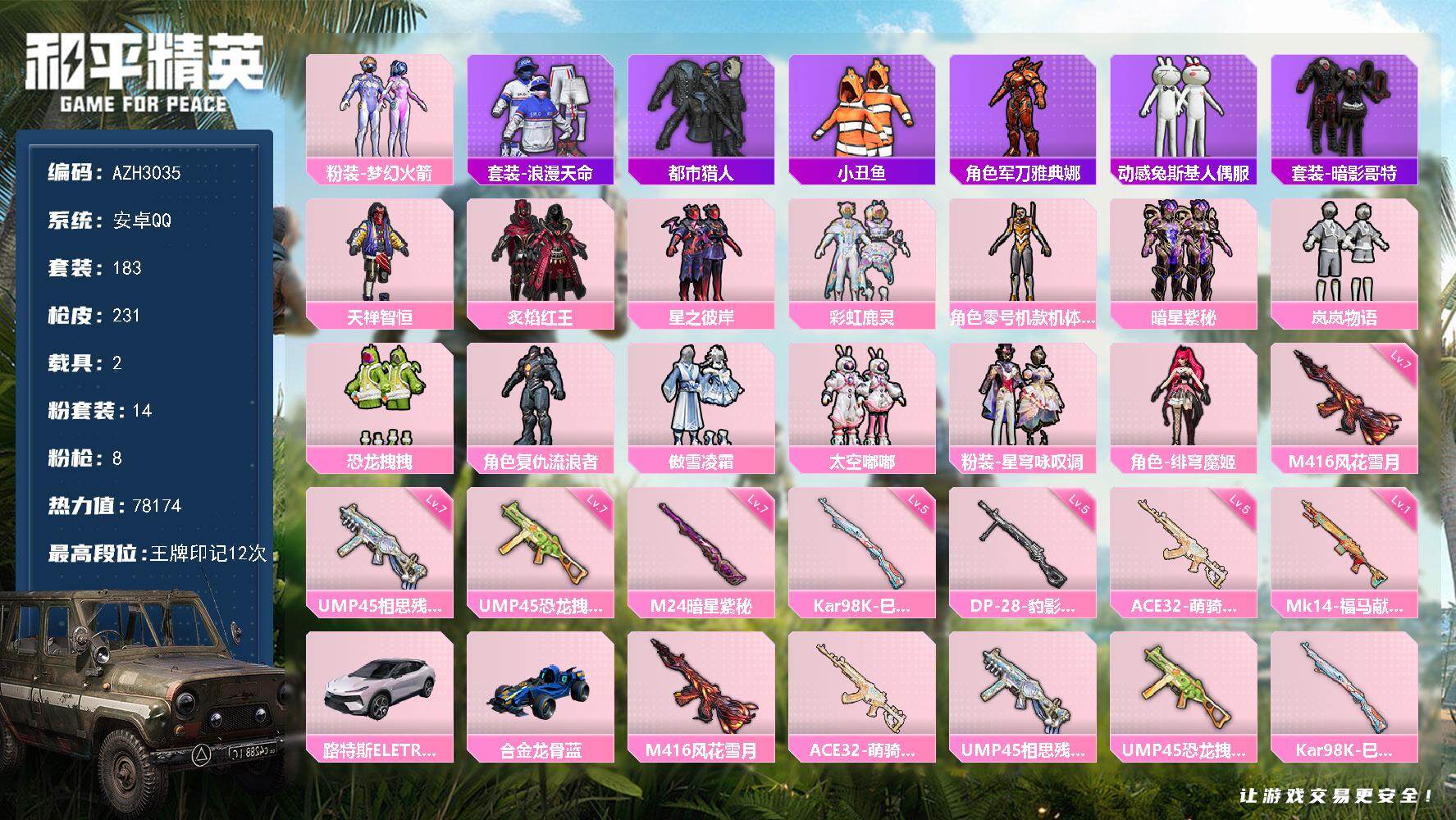 HPQM4116086和平精英账号详情图3