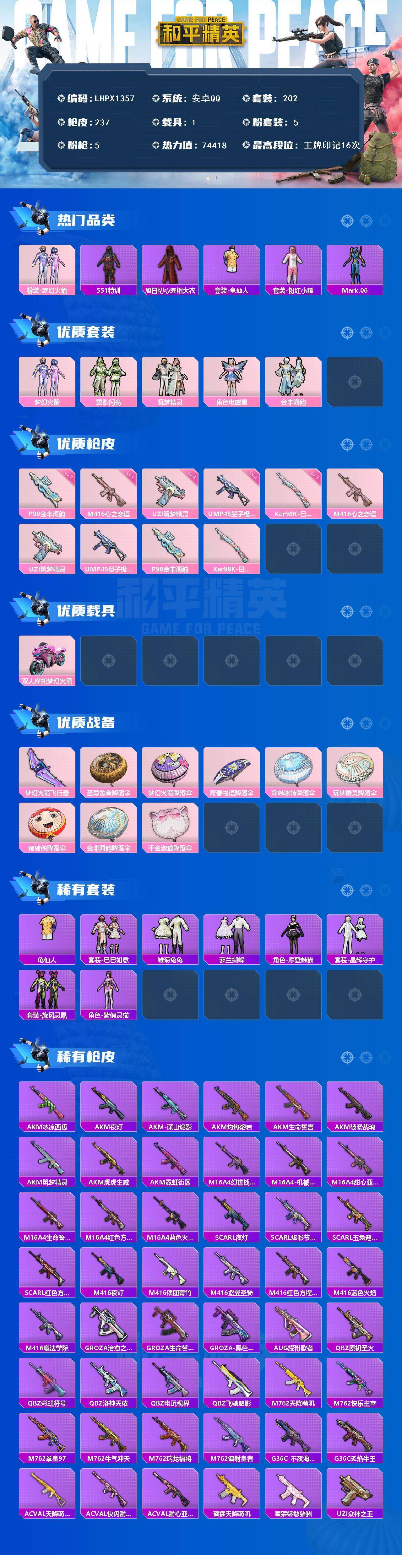 HPLE4116412和平精英账号详情图2