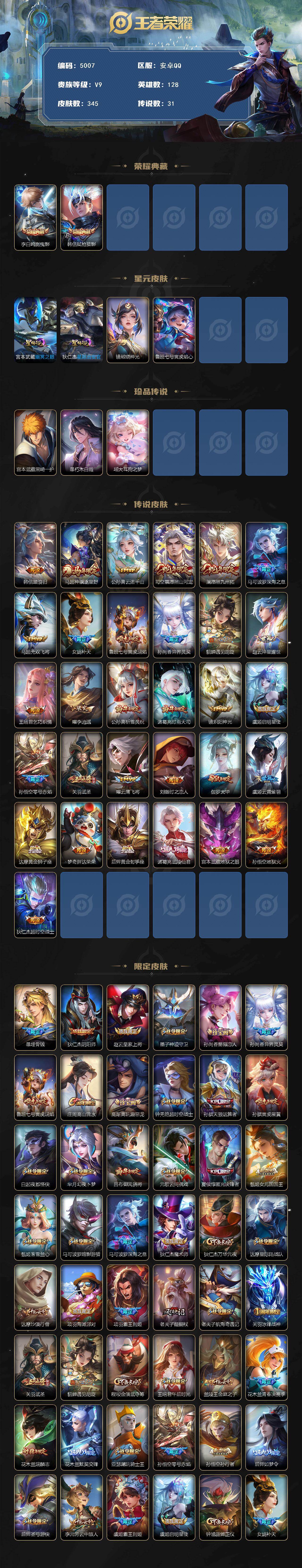 WZJZ4221091王者荣耀账号详情图2