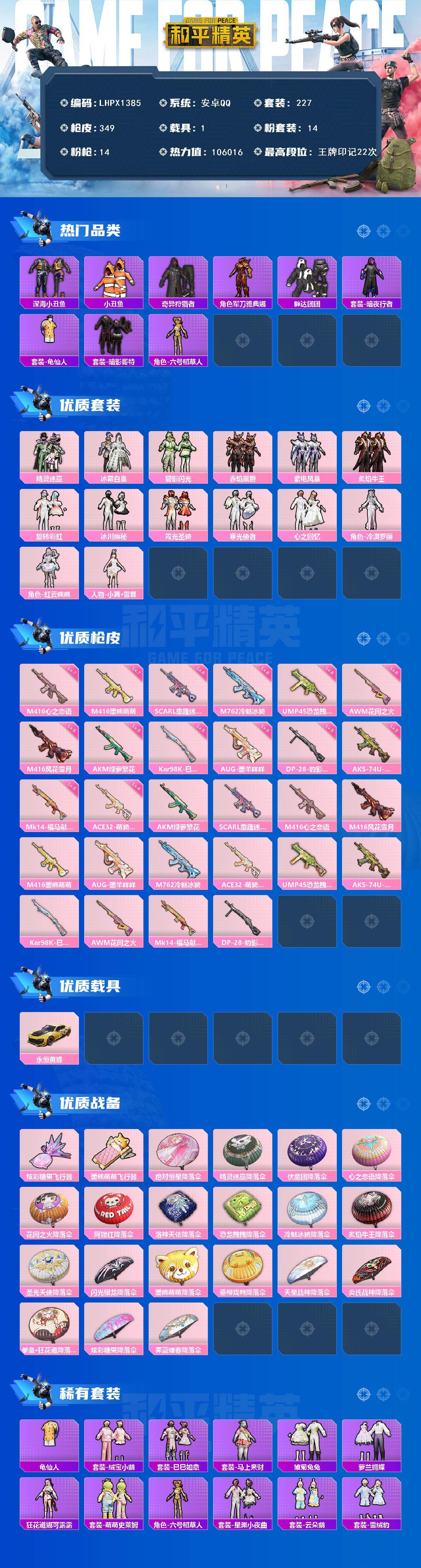 HPLE4116729和平精英账号详情图2