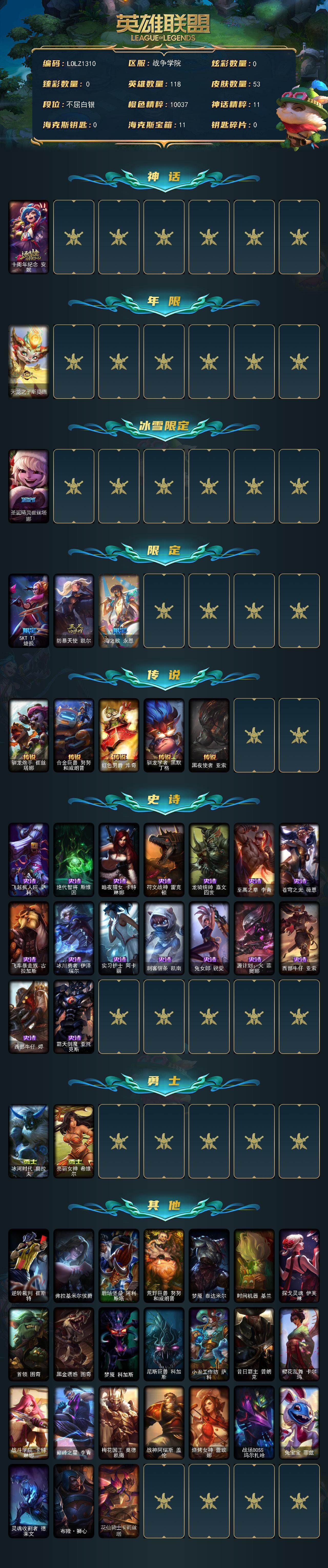 LOLEY423224英雄联盟账号详情图2