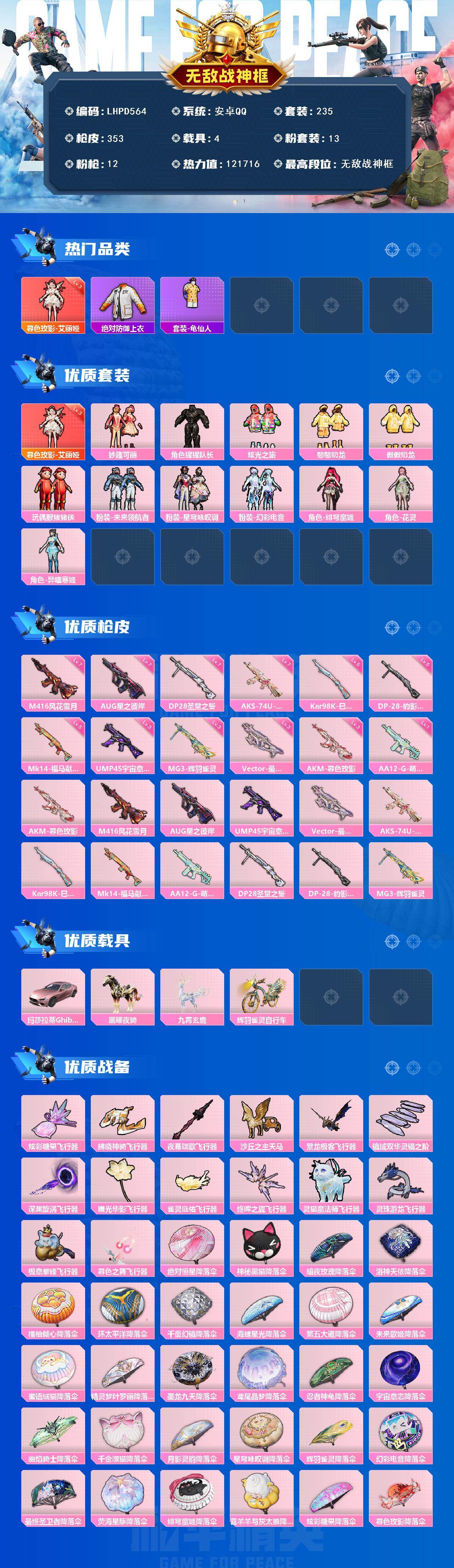 HPLE4117585和平精英账号详情图2