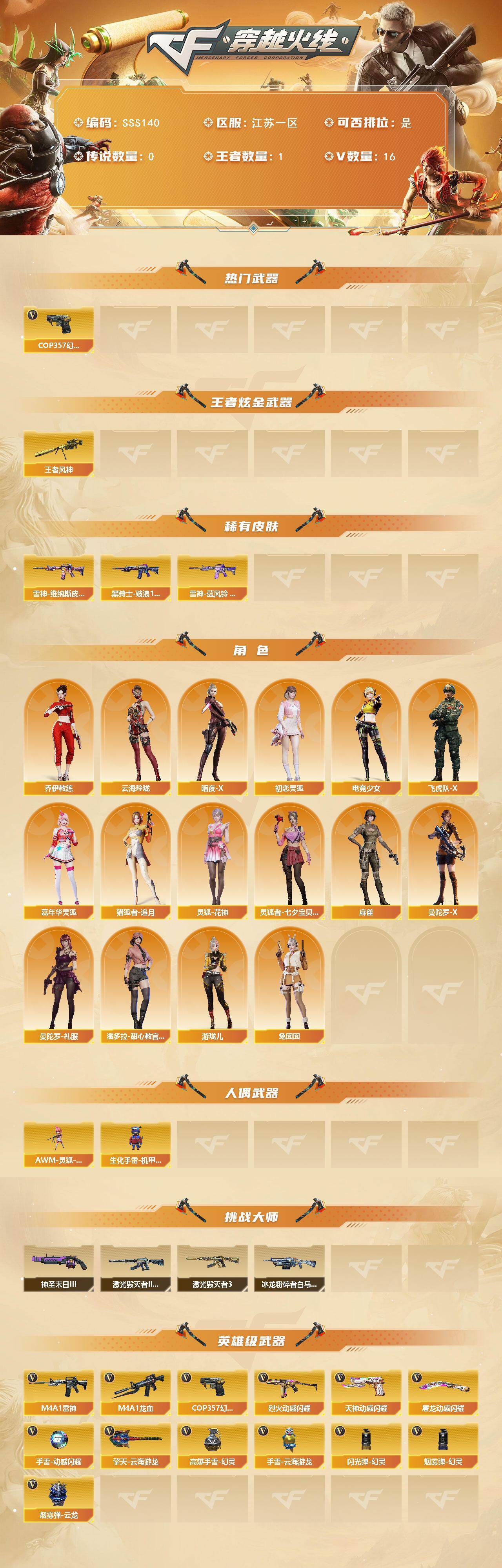 CFQM456620穿越火线账号详情图3