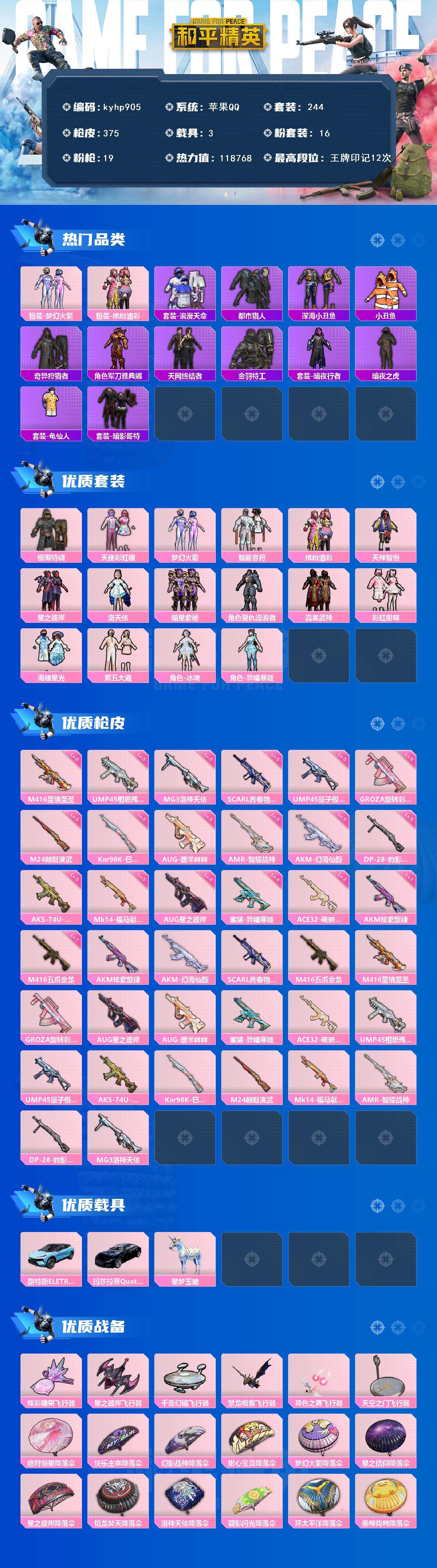 HPLX4116410和平精英账号详情图2