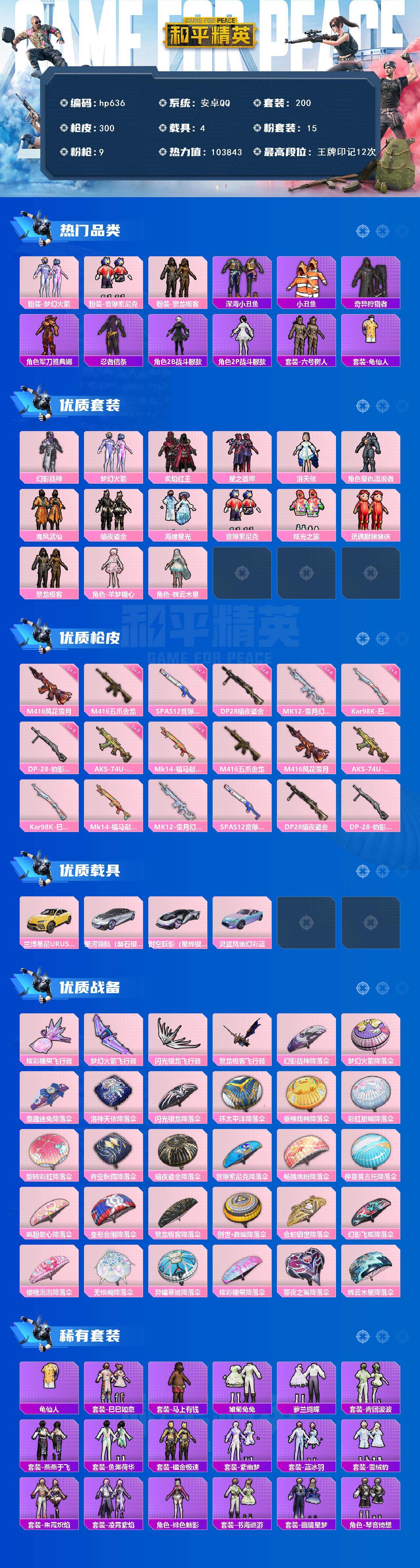 HPLX4116831和平精英账号详情图2