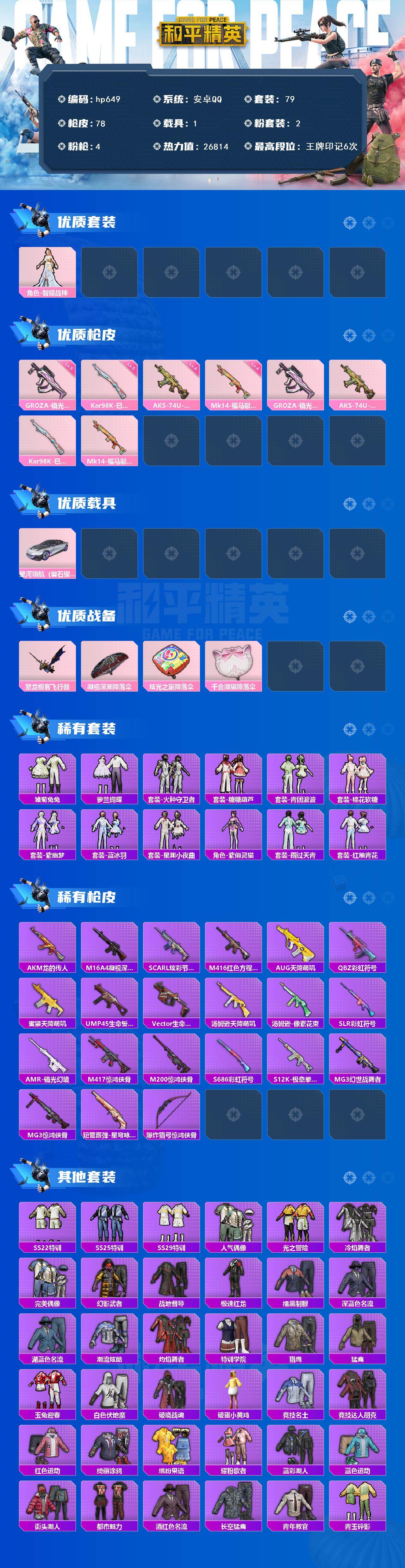 HPLX4117292和平精英账号详情图2