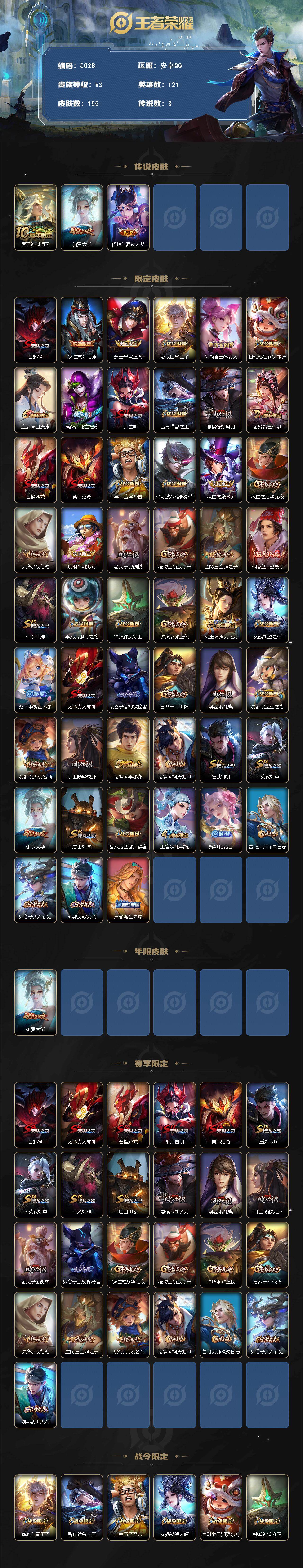 WZJZ4221327王者荣耀账号详情图2