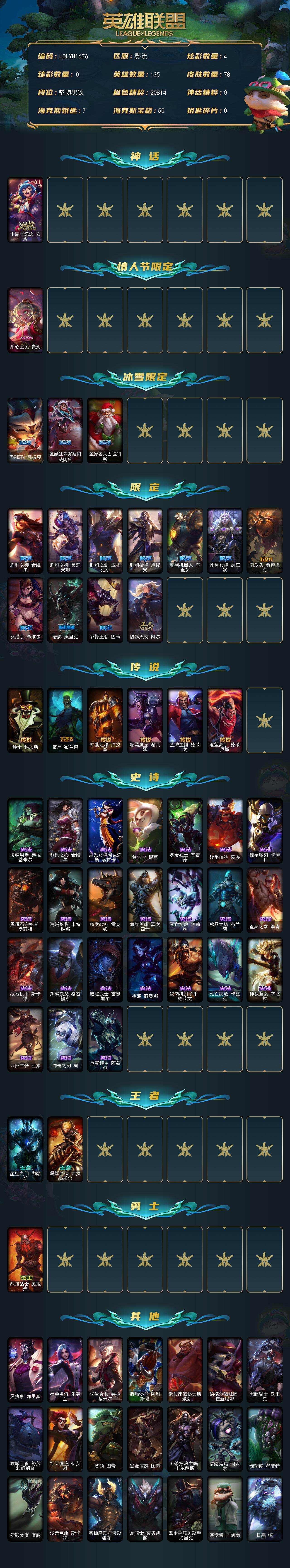 LOLEY421774英雄联盟账号详情图2