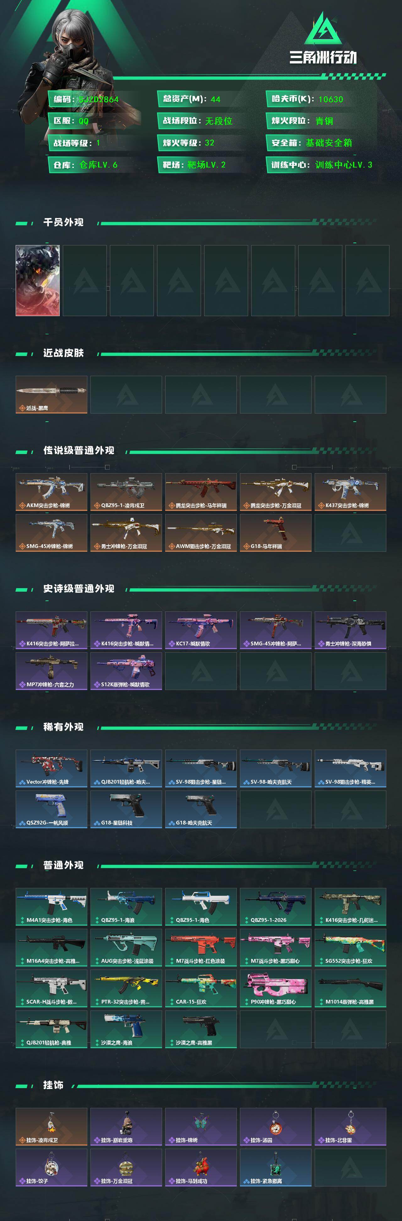 SJZCMW469172三角洲行动账号详情图2