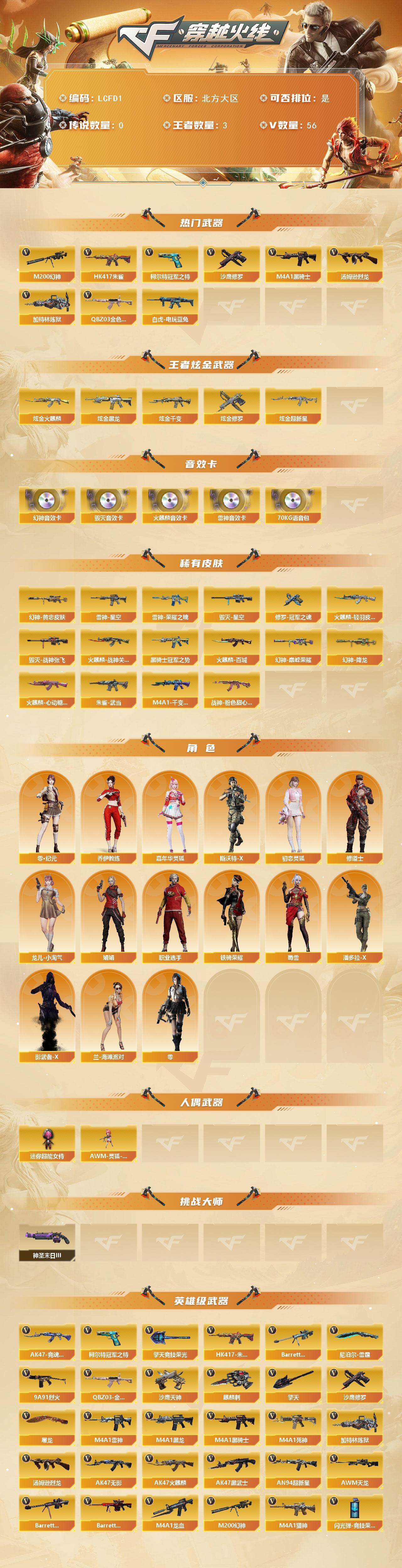 CFLX462550穿越火线账号详情图2