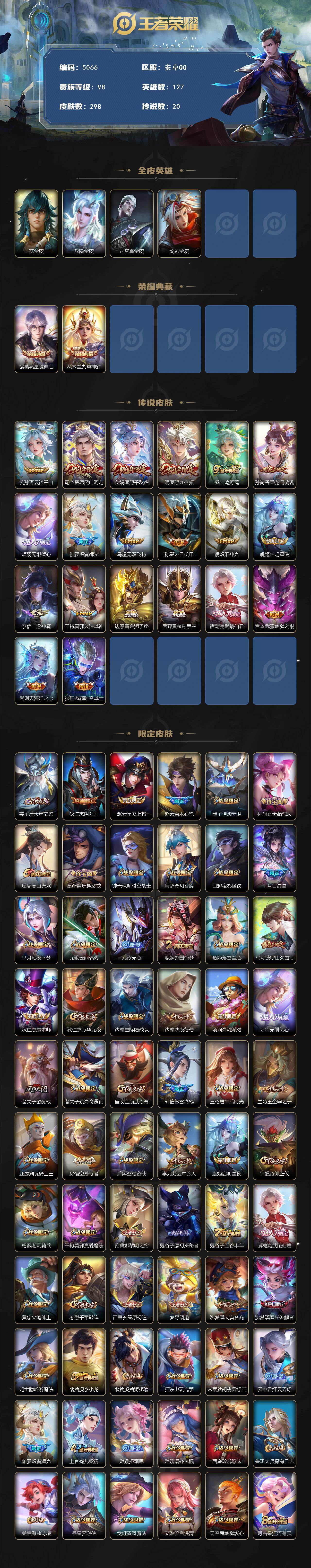 WZQM4228874王者荣耀账号详情图3