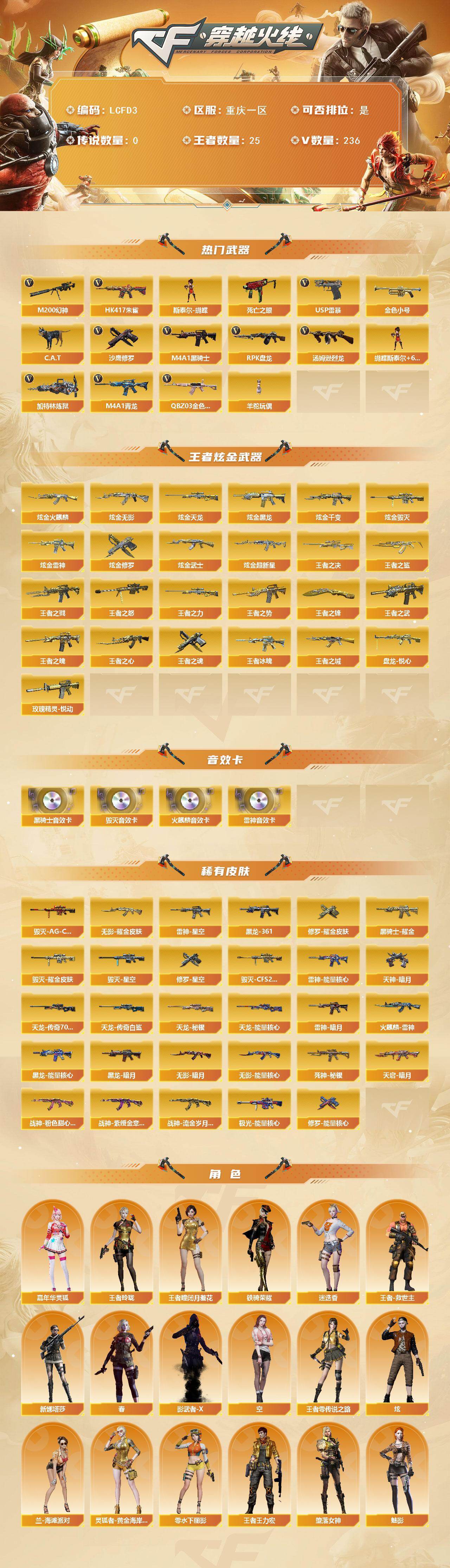 CFLX462548穿越火线账号详情图2