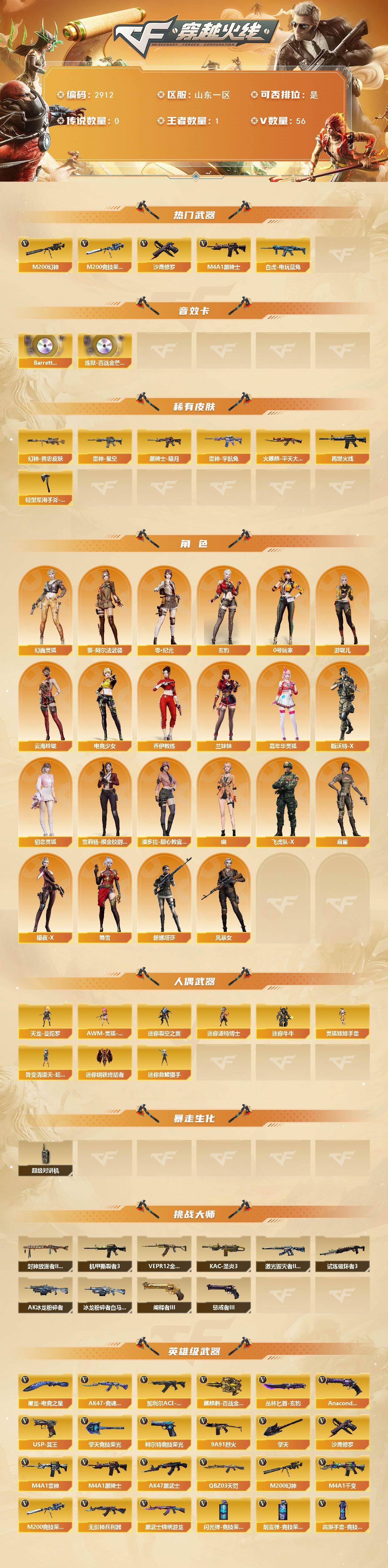 CFCMW460333穿越火线账号详情图2 CFCMW460333穿越火线账号详情图2