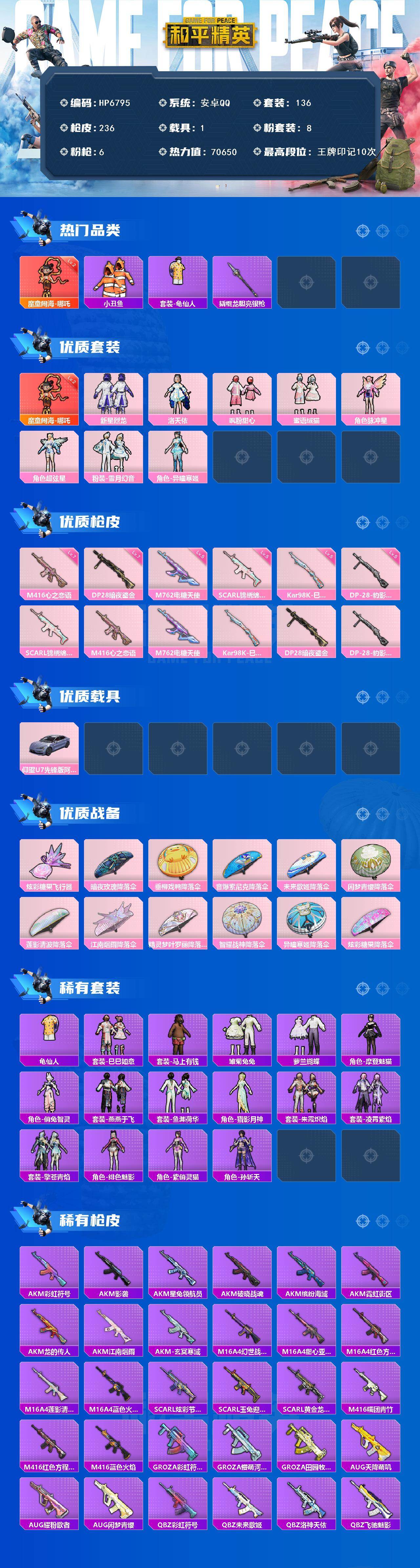 和平精英账号安卓QQ公主号-地铁满天赋-哪吒2级/M4心之恋语7级/小丑鱼/秘语星愿/卖崽青蛙/摩登魅猫/俏兔智灵/银尘