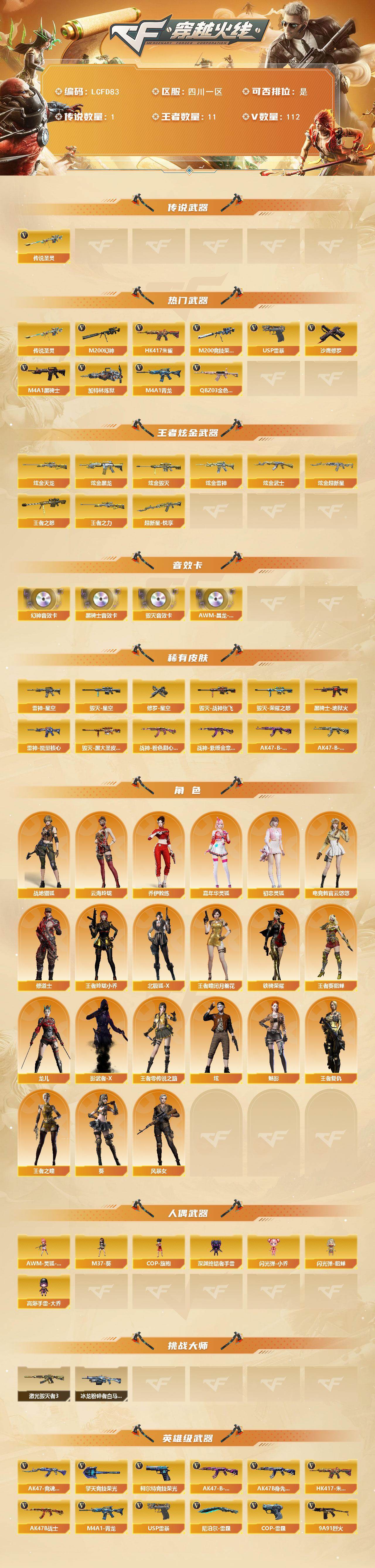 CFLX462530穿越火线账号详情图2 CFLX462530穿越火线账号详情图2