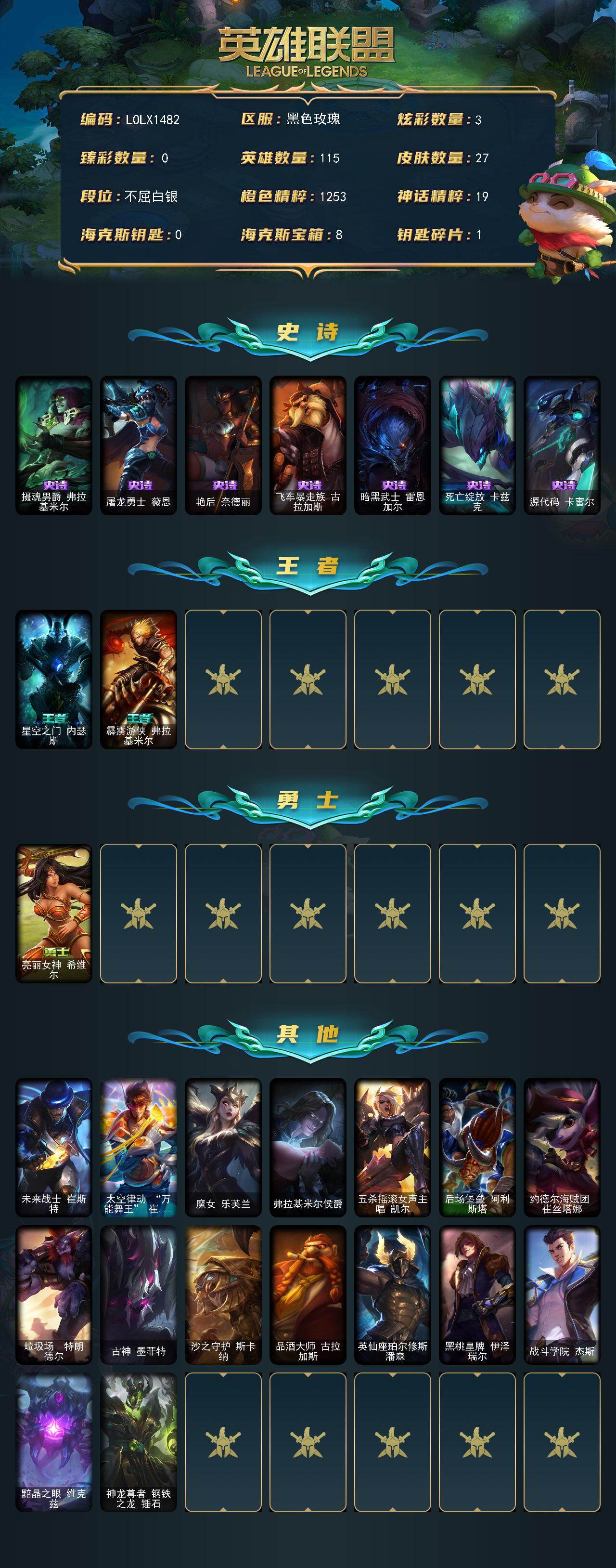 LOLCMW423223英雄联盟账号详情图2