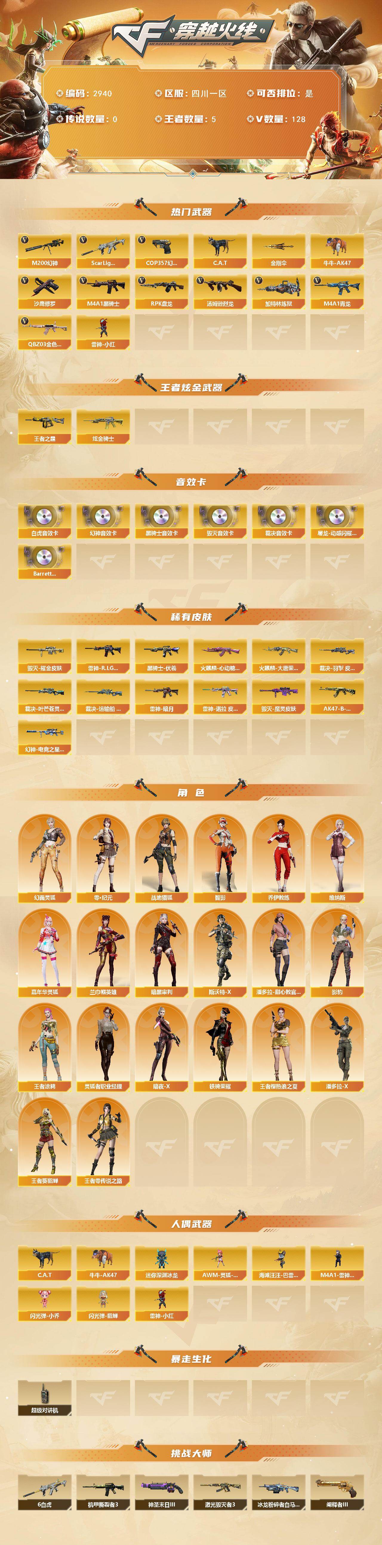 CFCMW460700穿越火线账号详情图2 CFCMW460700穿越火线账号详情图2