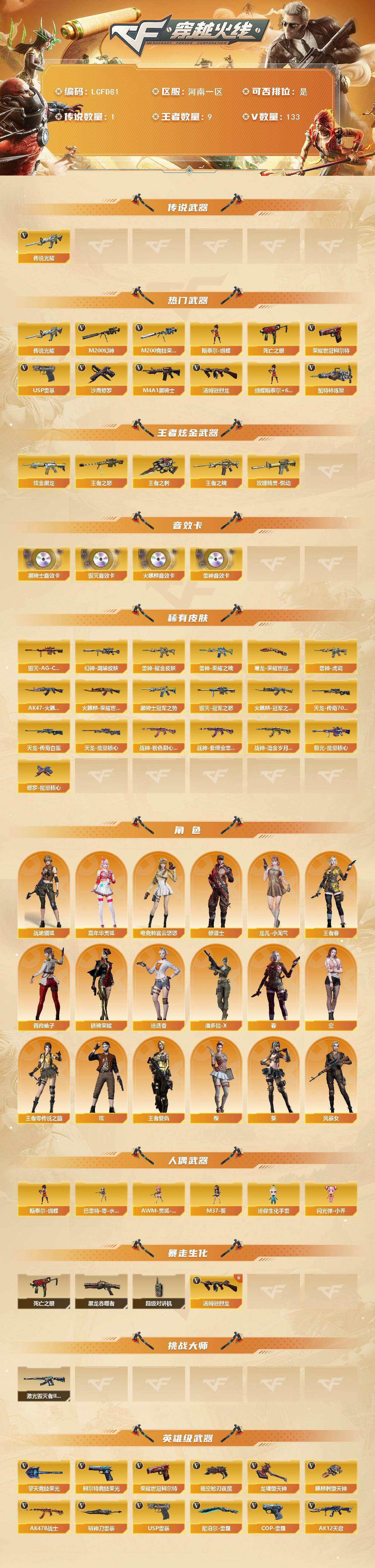 CFLX462555穿越火线账号详情图2